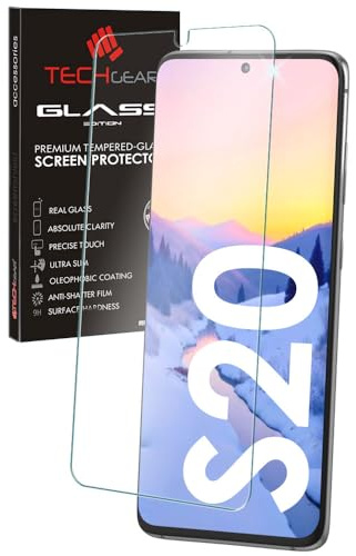 TECHGEAR Glass Edition Kompatibel mit Samsung Galaxy S20 / S20 5G, glas Schutzfolie [2.5D Round Edge] [9H Härte] [Kristallklarheit] [Kratzfest] [Keine Blasen]