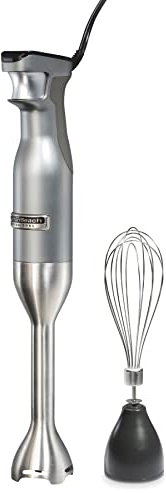 Hamilton Beach Professional Batidora de mano eléctrica de inmersión con velocidad variable + batidor, 300 vatios, visualización LED, acero inoxidable (59750)