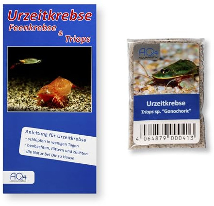 AQ4Aquaristik Triops sp. Gonochoric RARITÄT - ca.100 Urzeitkrebse Eier - Zuchtansatz mit Anleitung | für Aquarium, Triops, Fische, Garnelen, Schnecken