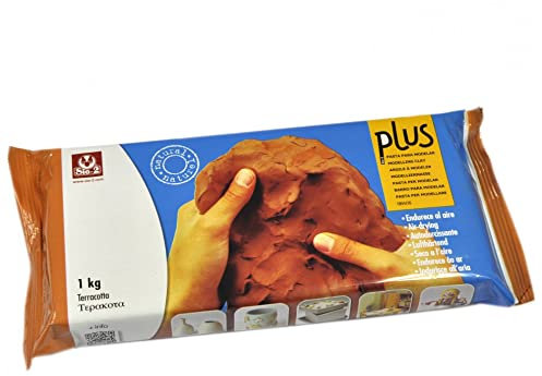 SioPlus 20330010 - Argilla per asciugatura ad aria, peso 1 kg, terracotta, confezione da 6