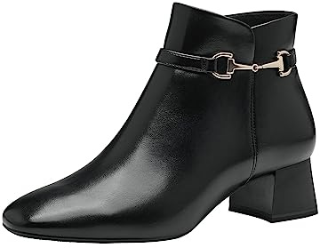 Tamaris Damen Boots mit Absatz Vegan Blockabsatz; BLACK/schwarz; 36 EU