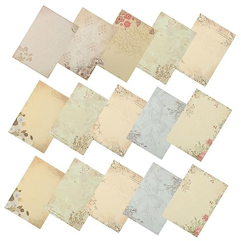 NUOBESTY Vintage Writing Paper Letter Paper 80pcs Mixed Styles Classic Aged Stationery for Letters Invitations and Crafts Suitable for Students and Calligraphy