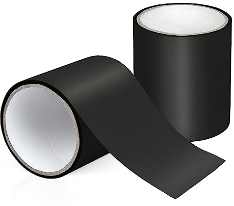 Kcmell Tent Repair Tape, Black Waterproof Tape for PVC Coated Awning, Tents, Inflatable Swimming Pools, Roof, Tarpaulin, Gazebo, Canvas, Camping Repair Kit (10cm x 1.5m)