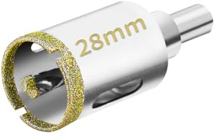 Meccion Diamond Hole Saw with Pilot Center Drill Bit 28mm Diamond Core Hole Cutter for Tile, Porcelain, Glass, Marble, Ceramic