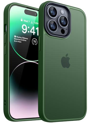 CANSHN Upgrade für iPhone 13 Pro Hülle [Militärschutz] Schutzhülle Samtige Touch Slim Matt Anti-Kratzen Dünne Handyhülle iPhone 13 Pro Case, Dunkelgrün
