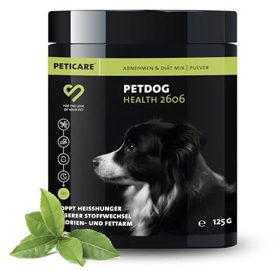 Peticare D-Mix Pulver für Hunde | pflanzliches Ergänzungsfuttermittel mit Ballaststoffen & Bierhefe | Unterstützung für Darmhygiene & Gewichtsmanagement | Balance & Vitalität | petDog Health 2606
