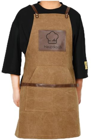 NGTSFLY Grillschürze für Männer Lustig Personalisiert Leinwand Lederschürze Verstellbar mit Taschen Geeignet für Den Heimgebrauch, Grillpartys,Geschenk für Männer zum Vatertag,Geburtstag