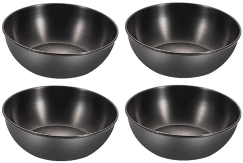Gegaoicom Dipping Bowls Mini Sauce Cups Stainless Steel Ramekins 3OZ Condiment Bowls 4pcs (Black)