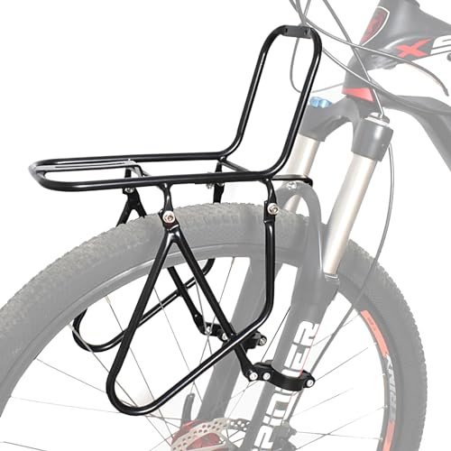 2024 Fahrrad-Gepäckträger aus Aluminiumlegierung vorne, Gewicht 550 g, mit verbessertem Klemmring 15 kg Last Fahrrad-Gepäckträger kann Gepäcktasche/Korb/Zelt/Schlafsack tragen