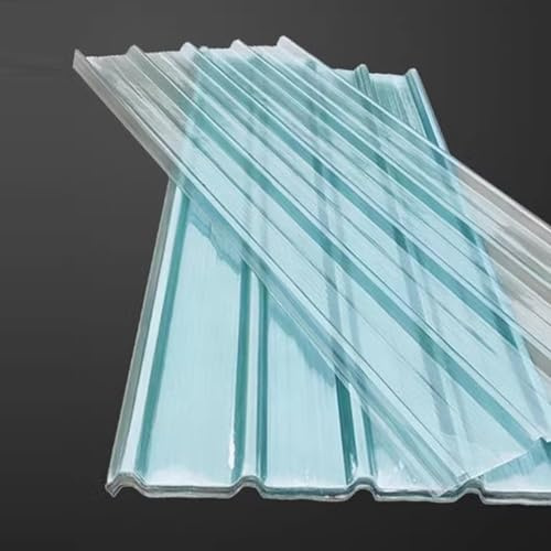 Leise Selbstreinigende Dachblech,Durchsichtige Dachbahn,Schlagfeste Dachziegel,1.2mm Glasfaser-Tageslichtpaneele,Seitenpaneel-Dachabdeckungen,Garagenschuppen aus Wellpappe (0.9x1.7m/35x67in,5 pcs)