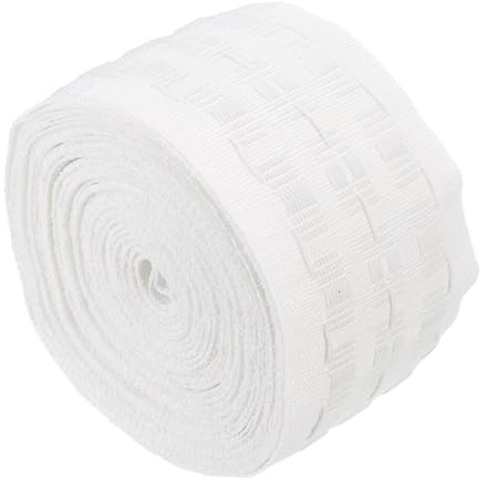 QUARKZMAN Nastro Elastico per Tende a Pieghe, 10 Metri/11 Iarde Nastro Pieghevole per Tende Fai-Da-Te a Pieghe Bianco