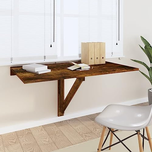 ZEYUAN Wand-Klapptisch Räuchereiche 100x60x56 cm Holzwerkstoff, Klapptisch Wand, Wandtisch, Klappschreibtisch, Schreibtisch Klappbar Wand, Klapptisch Esstisch - 342650