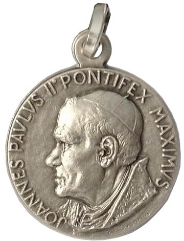 MÉDAILLE DU SAINT-PAPE JEAN-PAUL II° (PAPE KAROL WOJTYLA) EN ARGENT 925- LES MÉDAILLES DES SAINTS PATRONS - 100% FABRIQUÉ EN ITALIE