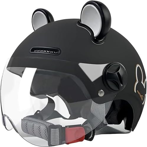 Casco Da Motociclista Four Seasons Youth 3/4 Open Face, Omologato DOT Per Bambini, Ragazzi E Ragazze, Per Scooter Da Strada, ATV, Con Visiera Per Go-Kart, Moto Da Cross, Ciclomotore A,50-55cm