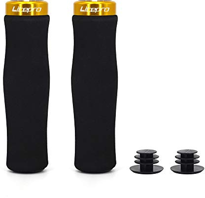 DUANSIYU Fahrradgriffe Fahrradgriffe Fahrrad MTB Griffe Ultralight Lenker Griffe Fahrradverriegelung Schwamm Hand Griff Fahrradwaren Fahrradzubehör MTB Griffe(LP Grips Gold)