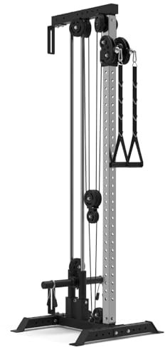 Train Hard® Frei kombinierbare Latzugturm, Kabelzuganlage, Seilzugstation zur Brandneues Modell 2024 (A:1F09826TH)