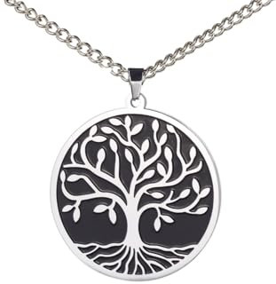 IOETSEUT Halskette Modeschmuck Baum des Lebens Halskette Kreisförmiger Anhänger Bijoux Collier Eleganter Damenschmuck Geschenk Geschenk