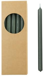 ukiyo Lot de 20 bougies à tige, hauteur : 17,5 cm, diamètre : 1,2 cm, différentes couleurs, durée de combustion : 3 heures, pour l'avent, Noël, couleur : vert forêt