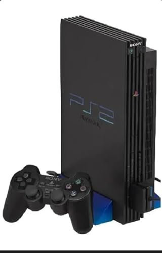 Console de jeux vidéo PlayStation 2, noire, avec un contrôleur et câbles