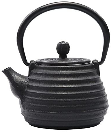 PLMNBQWE Juego de Tetera de Hierro Fundido Tetera Japonesa Hervidor de Agua Herramientas para Beber Tamiz de Acero Inoxidable Hervidor de Agua elíptico 500 ml (como se Muestra)