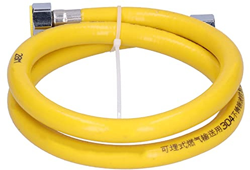 Tuyau de gaz à carburant en acier inoxydable, conduite de carburant de tuyau à gaz à double port à 1 m avec poêle à gaz liquéfaction à gaz de charbon à gaz (1m inner dental interface + socket)