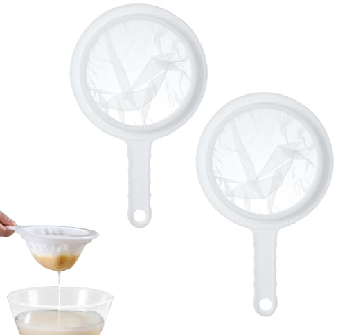 2 Stück Feines Sieb,SiebFein,Haarsieb Küche,SiebKunststoffsiebFür Kefir Filter,Extra Fein Nylonmaschen Feines Sieb,Küchensieb Mit Rutschfesten Griffen,Für Filtern Von Joghurt,Milchsäurewein,Honig