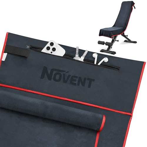 Novent Asciugamano Palestra da 2-120x50cm Antiscivolo Telo Palestra & 80x40cm Asciugamani Viso - Super Assorbente Microfibra Towel Per Sportivo, Fitness, Gym (Grigio Scuro/Rosso)