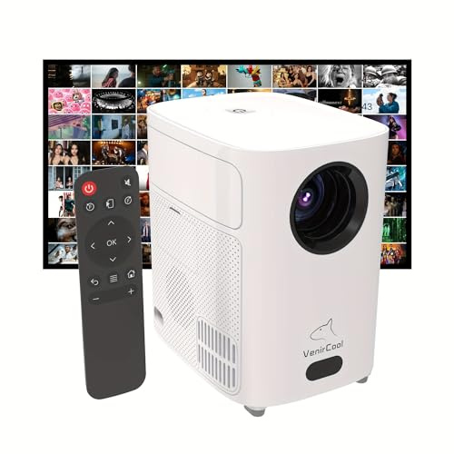 Proiettore con WiFi e wireless, VenirCool Native 720P, supporta proiettore di decodifica 4K, proiettore portatile per film all'aperto per home theater, mini proiettore compatibile con PC, HDTV, USB