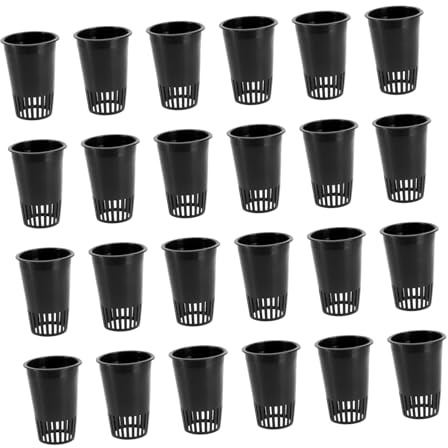 ROMISBABA 30 pièces Panier de Plantation Hydroponique Noir sans Fond Résistant Corrosion pour Culture sans Balcon