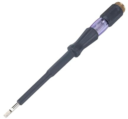 perfk Testeur de tension, crayon testeur électrique pour électriciens, haute luminosité, de points de rupture, tournevis plat, Embout de 4 Mm 18.3