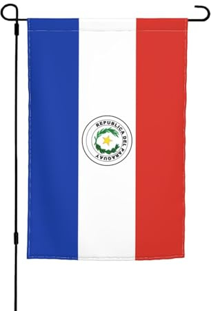 Bandera de Paraguay de jardín de doble cara de 12 x 18 pulgadas, decoración de patio al aire libre, impresión resistente a la decoloración, pancarta decorativa de temporada para patio y césped
