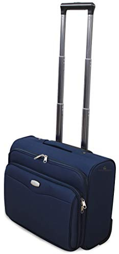 Ormi Valigia Piccola Pilota Business in Poliestere 42x25x35, 30 Litri 2 ruote, Con Tasca Pc, Bagaglio a Mano (Blu)