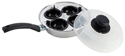 Egg Poacher Two Cup Four Cup Replacement Cups Pan Non-Stick Cup Egg Boiler Saucepan Cookware with Plastic Lid (4 Cup Egg Poacher)