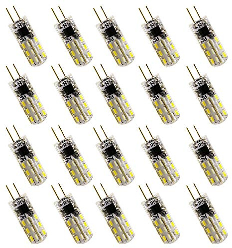 Chao Zan G4 LED Birne, 1.5W (10W Halogen Äquivalent), 100 LM, 6000K Weißes Licht, DC 12V Nicht Dimmbar LED Birnen 20 Pack
