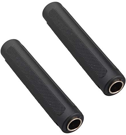 Jopto 2 x Audio-Stecker 6,35 mm weiblich auf weiblich gerader Adapter Verbinder Kupplung Stereokabel Extender vernickelt zur Verlängerung von Gitarreninstrument PA-Lautsprecher Mikrofon Patchkabel