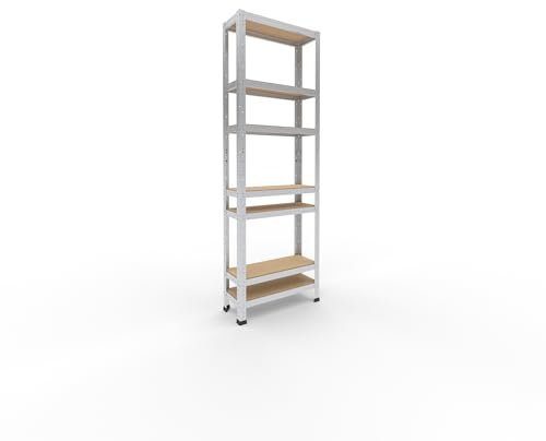 shelfplaza Home 180x60x23cm Schwerlastregal verzinkt mit 7 Böden x 125kg | Kellerregal · Lagerregal · Metallregal · Regale für Kellerraum · Steckregal · Abstellraum Regal