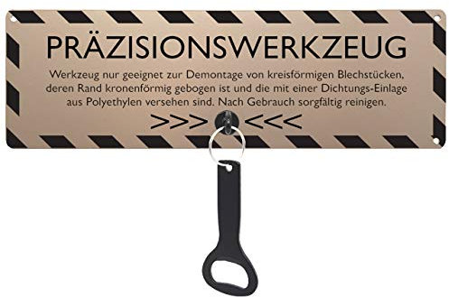 Schilderkönig Metallschild mit Flaschenöffner - Präzisionswerkzeug - lustiges Schild für Werkstatt, Garage, Carport, Hobbykeller, Bastelraum,
