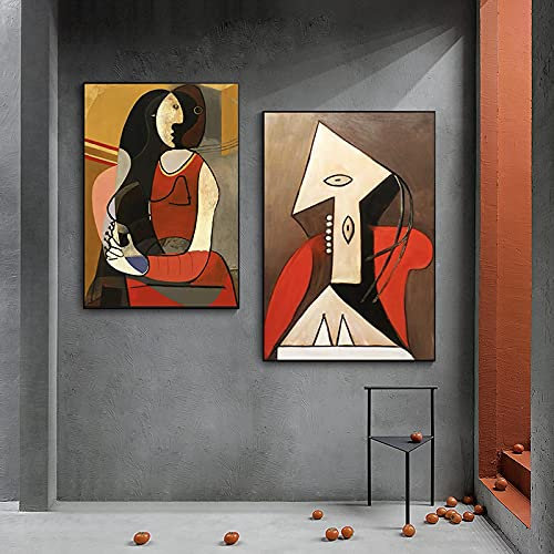 Berühmte Picasso Leinwand Gemälde für Wohnzimmer gerahmte Wandkunst Poster und Drucke Kunst ästhetische Dekoration 40x60cm (16x24in) x2 mit Rahmen