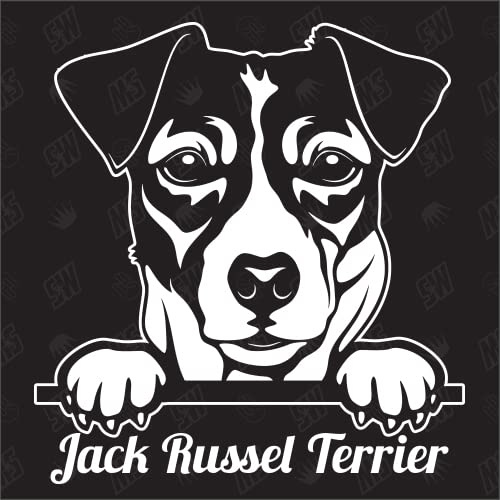 Jack Russel Terrier Version 1 - Sticker, Hundeaufkleber, Autoaufkleber, Hund, Auto, Hunderassen, Aufkleber, Mischling, Mix, Tiere, Haustier (AUCH MIT Wunschname MÖGLICH)