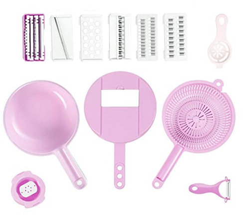 Yeeda Affettaverdure multifunzione, 12 pezzi, tagliaverdure 12 in 1, tagliaverdure per patate, cipolle, aglio, frutta