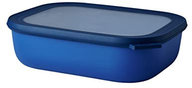 Mepal Multi Bowl Cirqula Rectangular - Mikrowellen Geschir - Geeignet als Luftdichte Aufbewahrungsbox für den Kühlschrank, Mikrowellengeschirr & als Frischhaltedosen - 2000 ml - Vivid blue