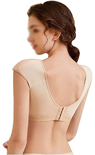 Suave 2 en 1 Camiseta con hombreras incorporadas Tops acolchados Ropa de mujer, Sujetador con hombreras de pecho(L,Beige)