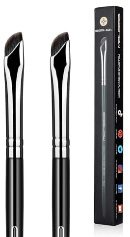 EIGSHOW Eyeliner Brush Gel Eyeliner Makeup Brush for Precise Eye Liner Eyebrow Eyelid Ultra Thin with Curved Bristle (E865 2Pieces)
