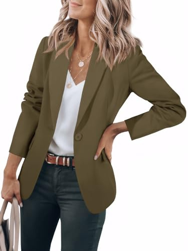 Cicy Bell Damen Langarm Casual Blazer Arbeit Büro Knopf Open Front Jacke Anzug