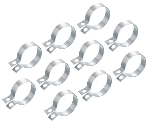 sourcing map 10Pcs Split Ring Hanger Pipe Strap Fit 2(50mm) Metal Pipe Clamps Ceiling Mount Pipe Bracket Support for Pipe Tube