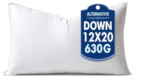 MIULEE 12x20 Down Alternative Pillow Insert Decorative Throw Pillow 12 x 20 Inch Body Bed Sleeping Ultra Soft Fluffy Form for Sofa Couch Bed