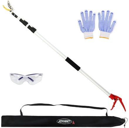 Teleskop Astschere 3m,Hochentaster,gardena gartenschere Lang Ausziehbar Bis 3m,Gartenschere Gardena Mit Sägeblatt zum Schneiden Von Bäumen Und Obstpflückschere für die Ernte im Garten und im Freien