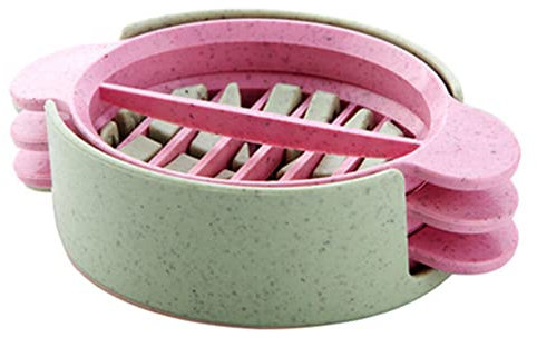 Egg Slicer Set with 3 Cutters Cut Boiled Eggs Into Thin Slices Easy Manual Egg Slicing - No Power No Noise - Great for Sandwiches with Slicer Stand GreenDeft and Professional