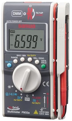 Japan KYORITSU SANWA PM33a Digital Multimeters Hybrid Digital Multimeter Voltmeter Hz Ohm NCV Capacitance Resistance Tester Hybrid Pocket Size DMM Clamp Meter(PM33a)