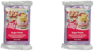 FunCakes Pasta di Zucchero Fancy Violet: facile da usare, liscia, flessibile, morbida e pieghevole, perfetta per decorare torte, halal, kosher e senza glutine. 250 gr (Confezione da 2)